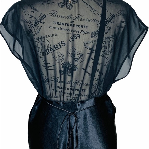 VTG Delicates Black Embroidered Red Roses V Neck Cap Sleeves Maxi Gown Medium - Picture 4 of 16